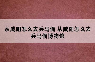 从咸阳怎么去兵马俑 从咸阳怎么去兵马俑博物馆